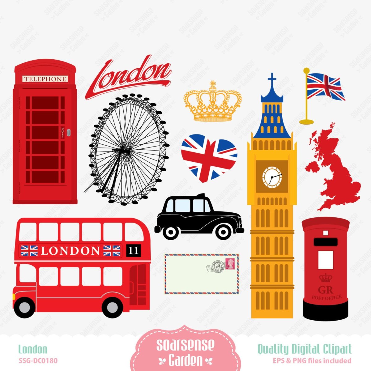 Стикеры в английском стиле