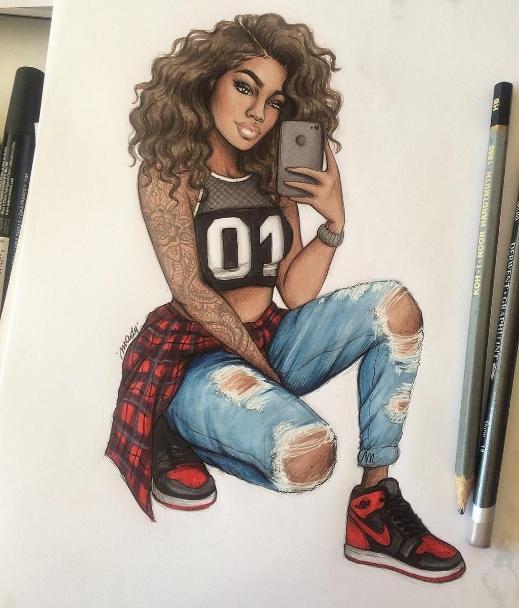 Скетчинг девочка