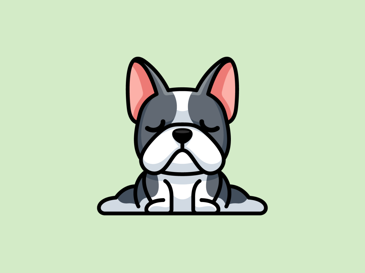 Французский бульдог мультяшный