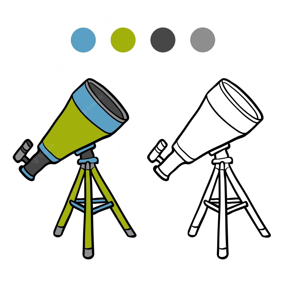 Подзорная труба раскраска для детей