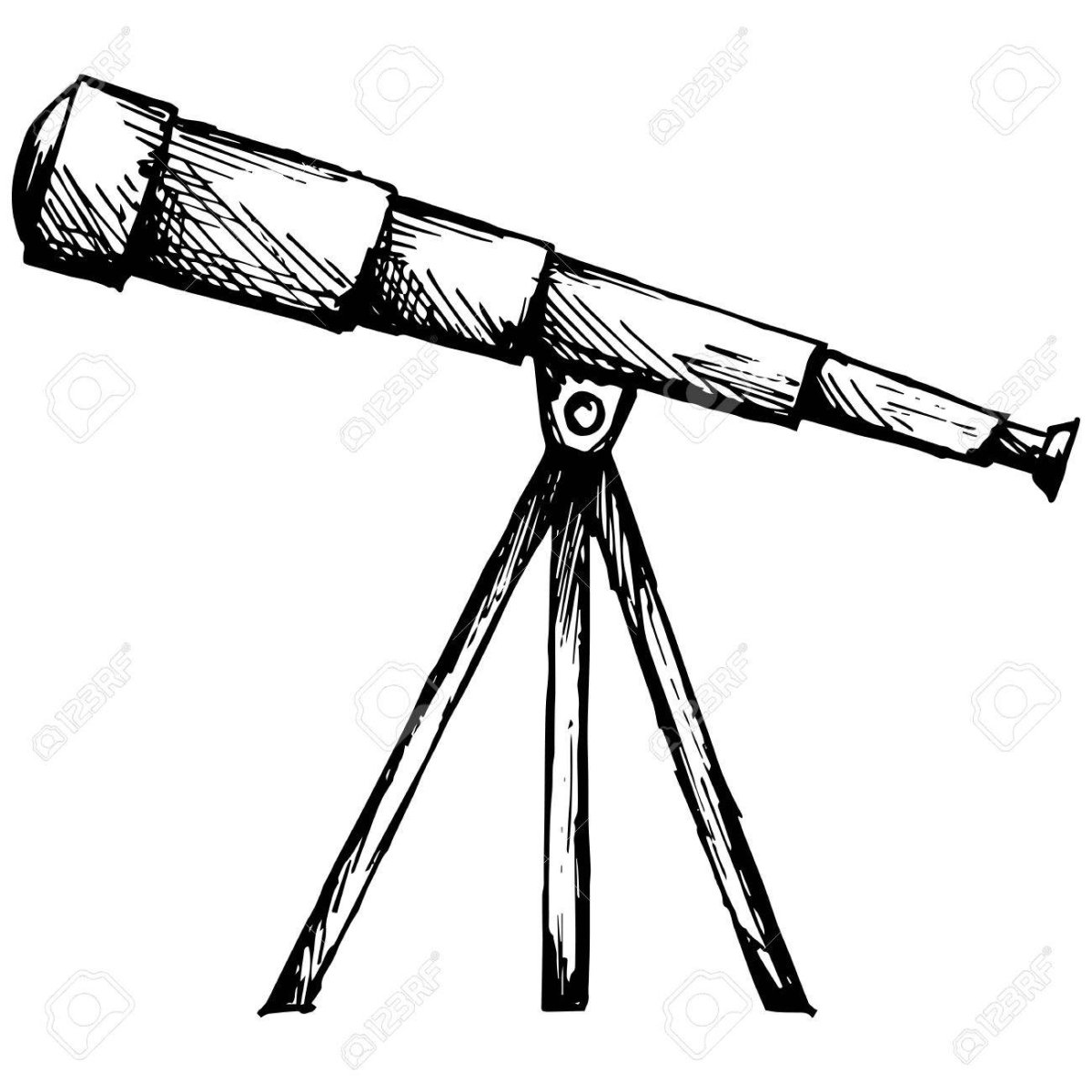 Человек с телескопом рисунок