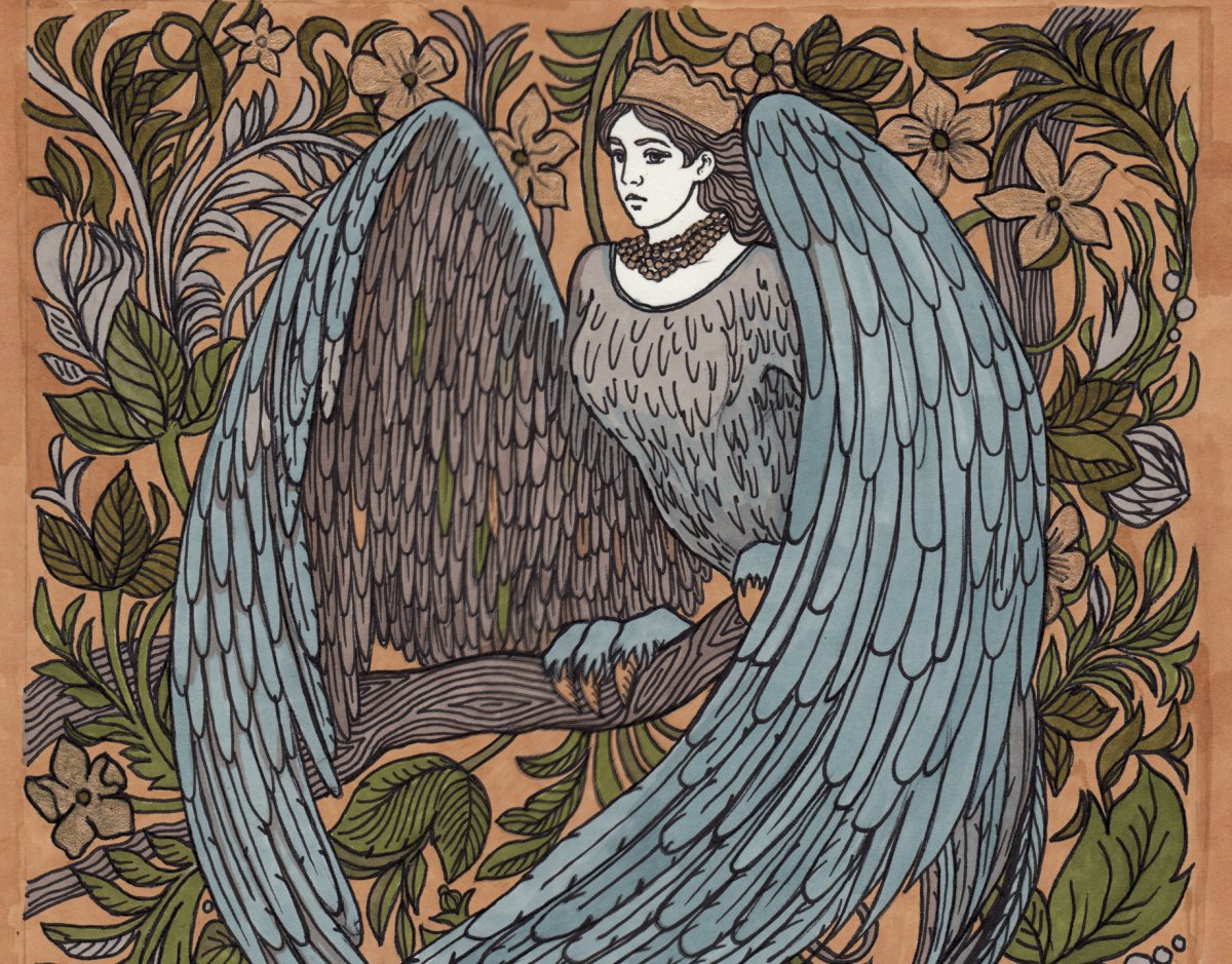 Сирин Гамаюн эскиз