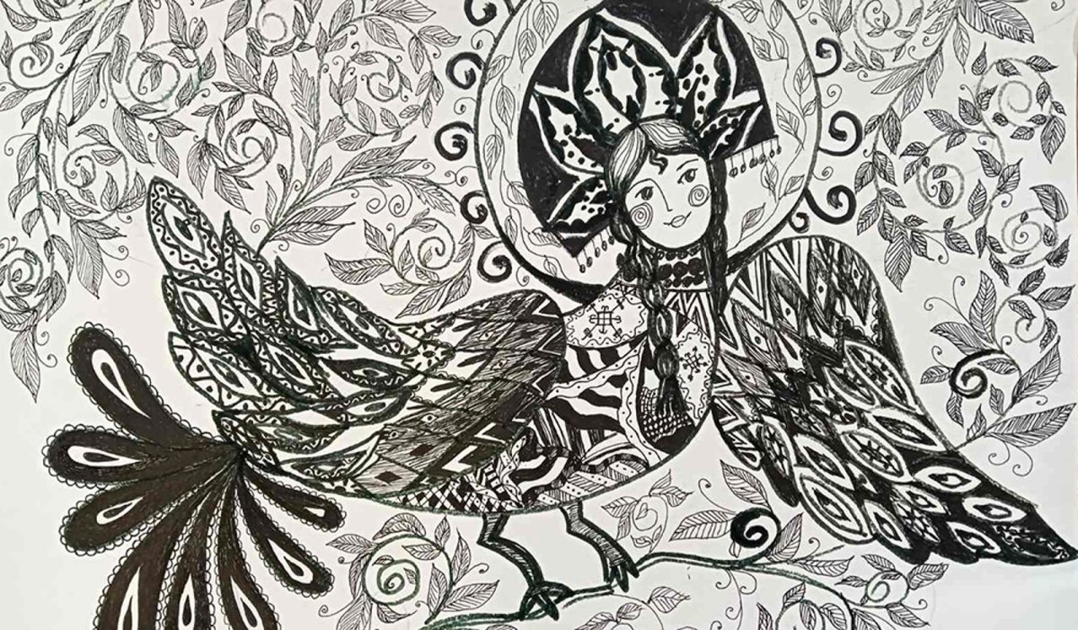 Сирин алконост Гамаюн тату