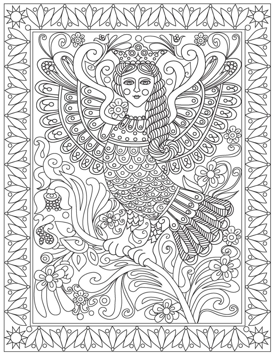 Северодвинская роспись птица Сирин