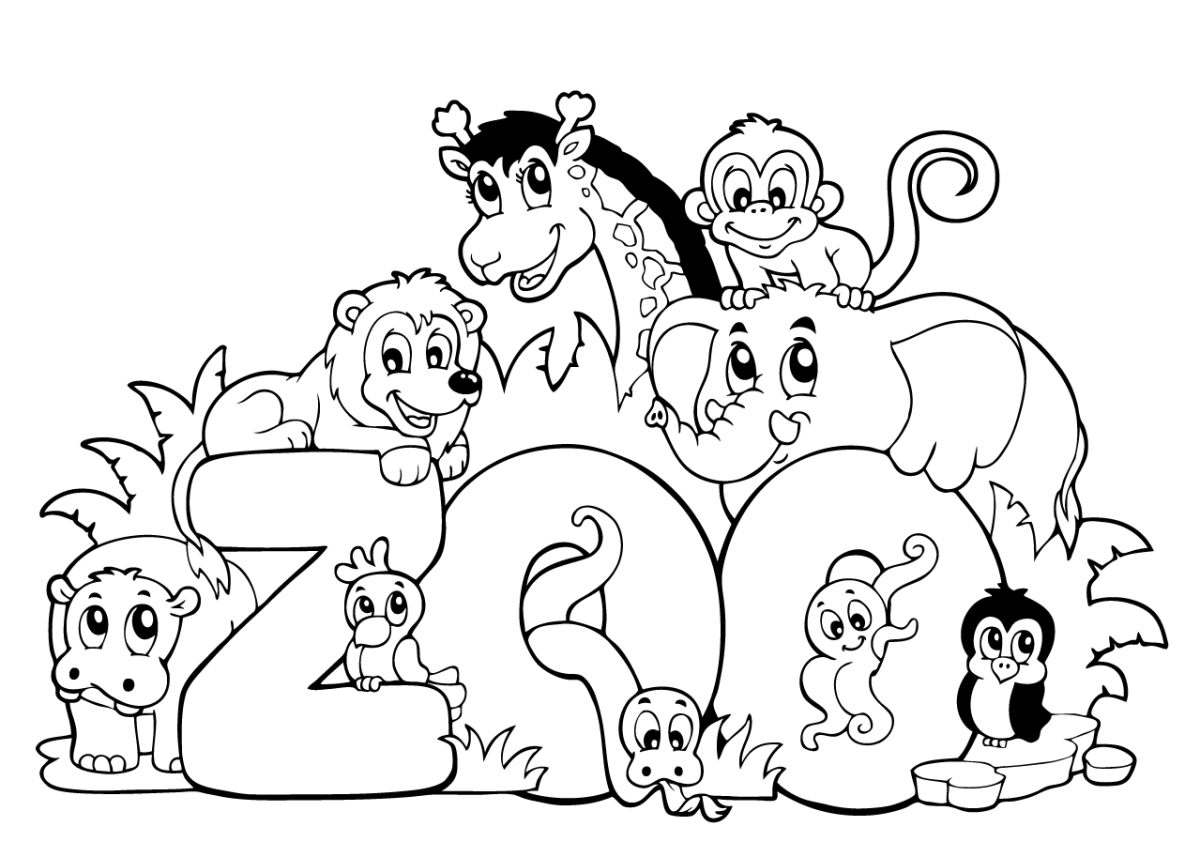 Животные зоопарка раскраска