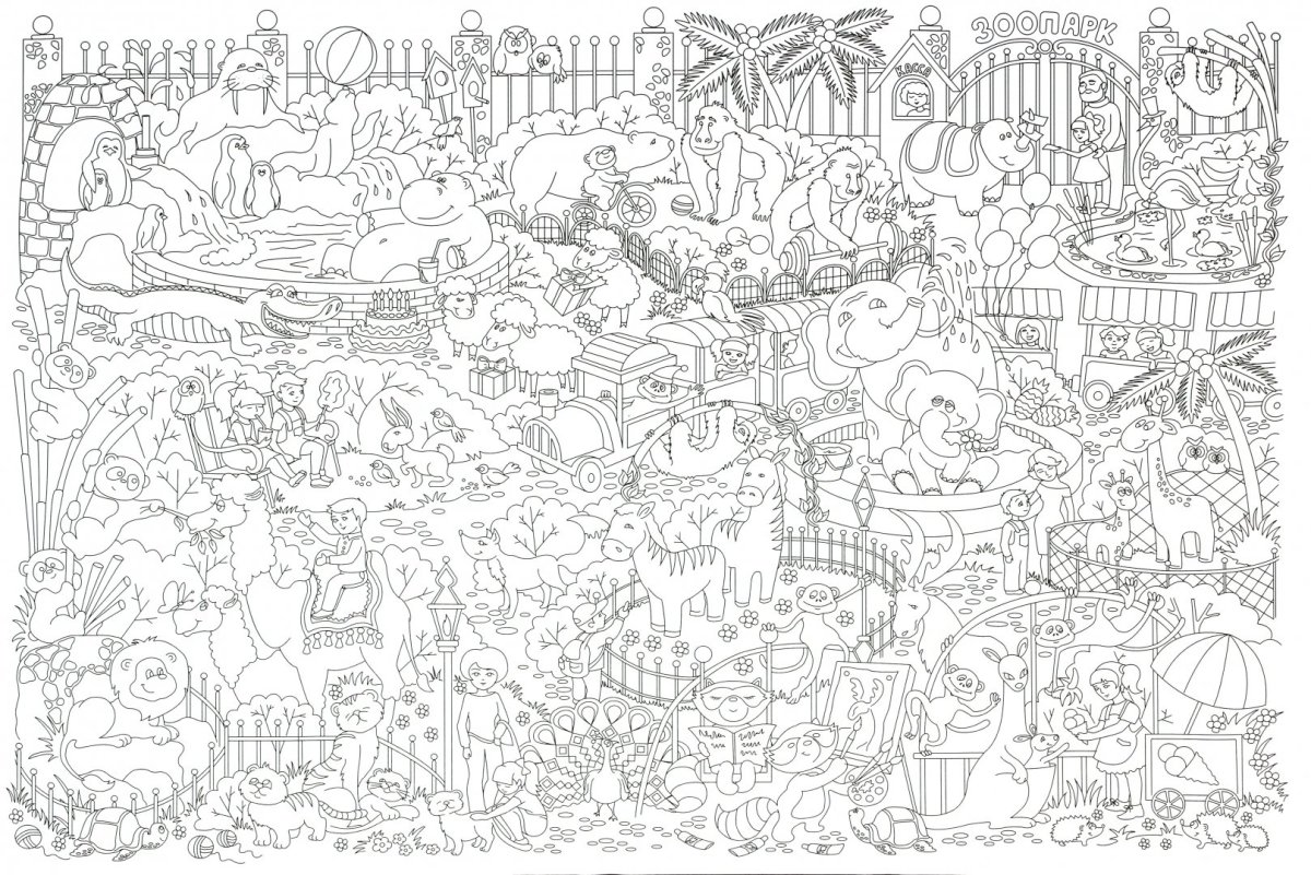 Раскраска зоопарк