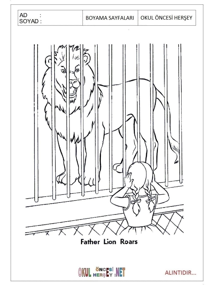 Раскраска зоопарк с животными английский