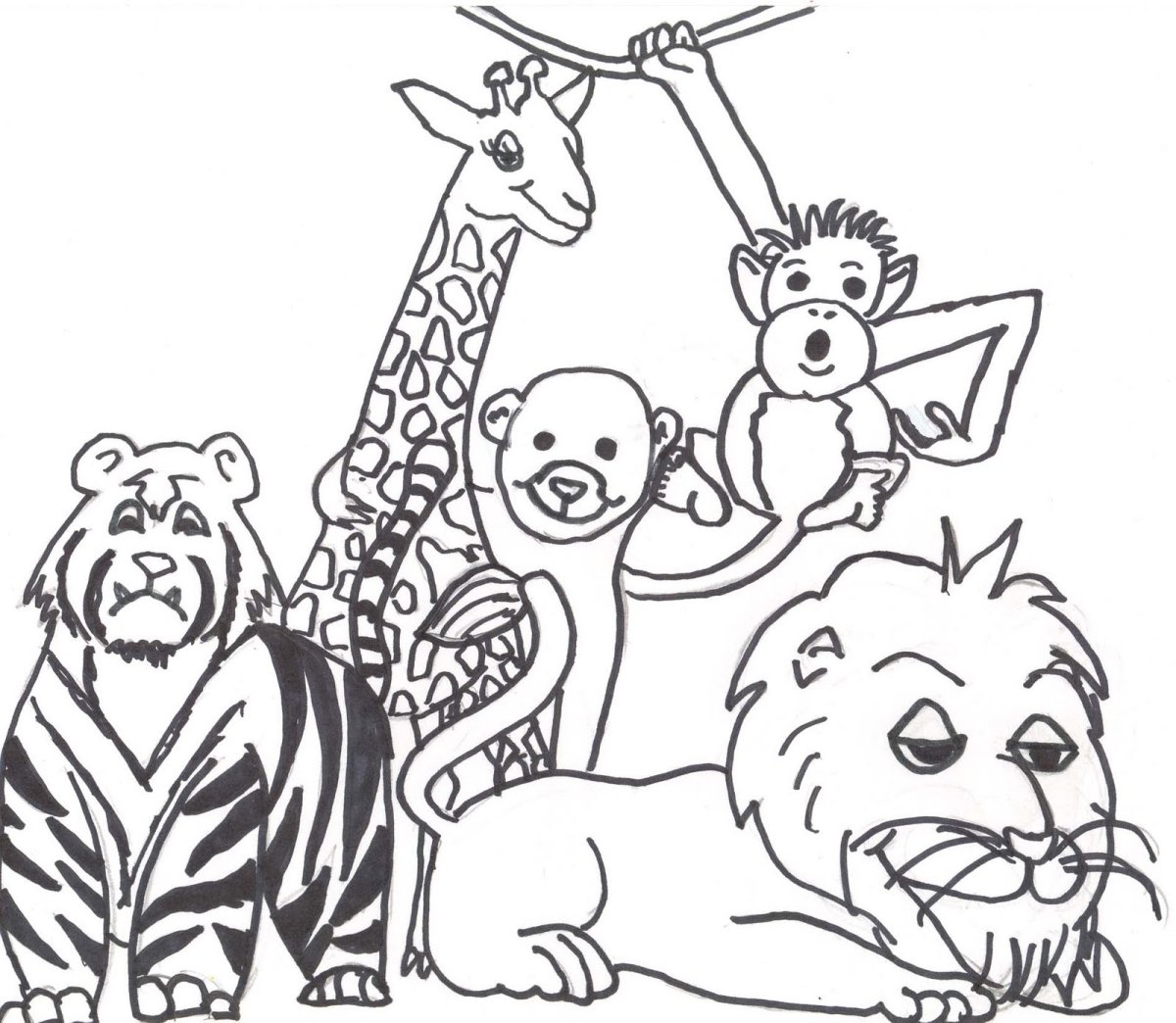 Животные зоопарка раскраски для детей