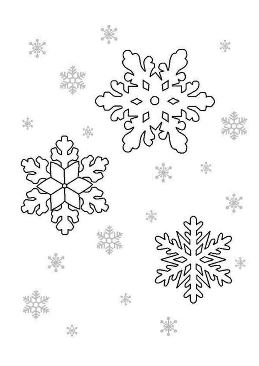 Снежинка раскраска для детей