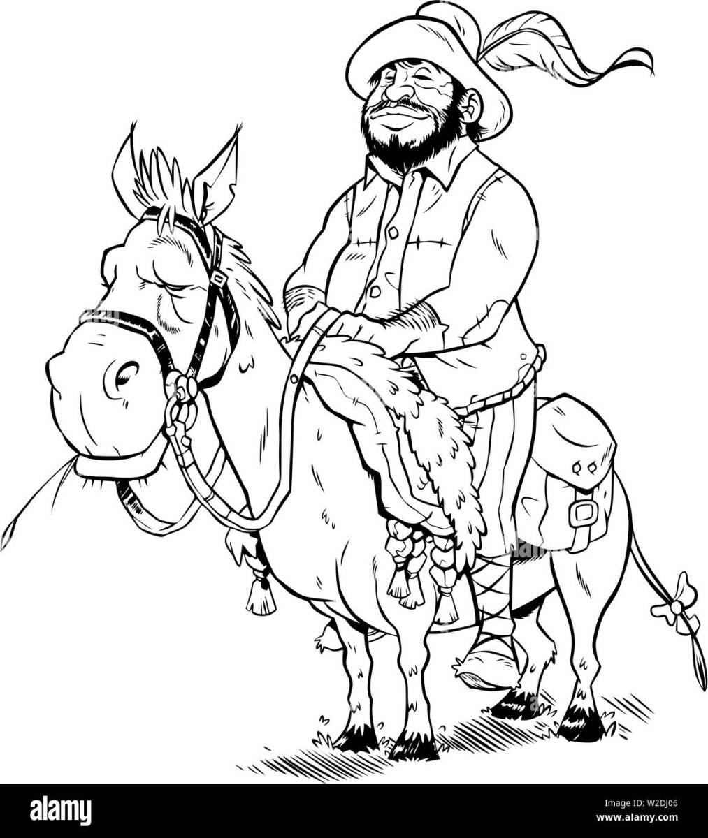 Дон Кихот и Санчо Панса силуэт