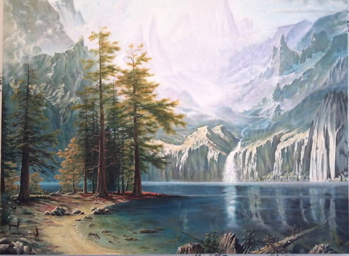 Фотореализм горный пейзаж маслом