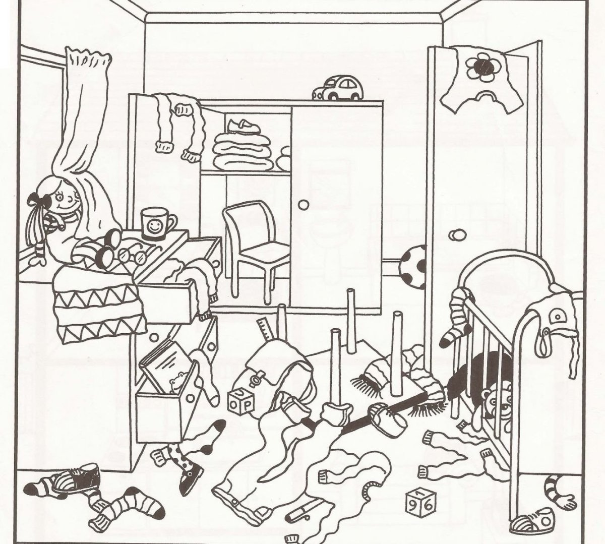 Раскраска гостиной комнаты