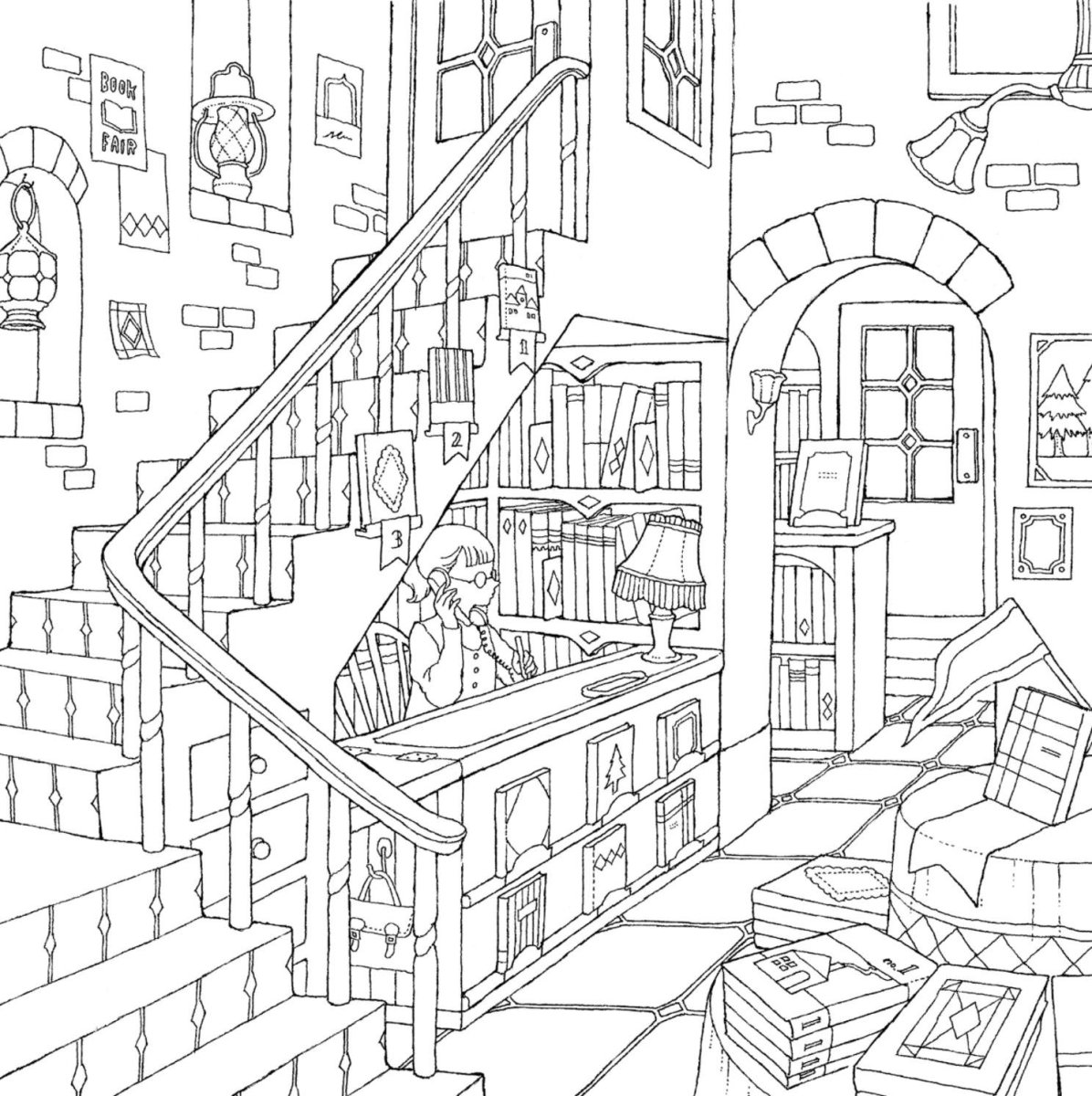 Раскраска комната