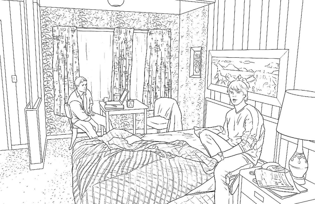 Гостиная раскраска