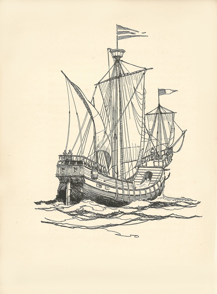 Средневековый корабль рисунок