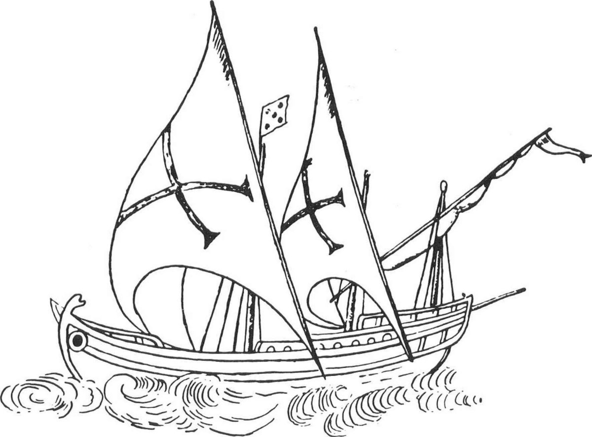Каравелла Колумба рисунок