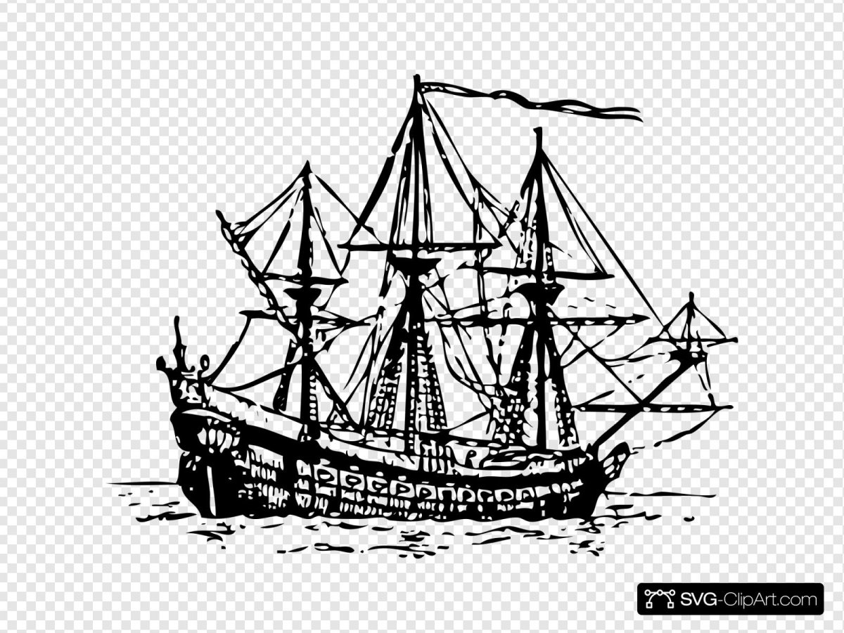 Корабль картинка для детей на прозрачном фоне