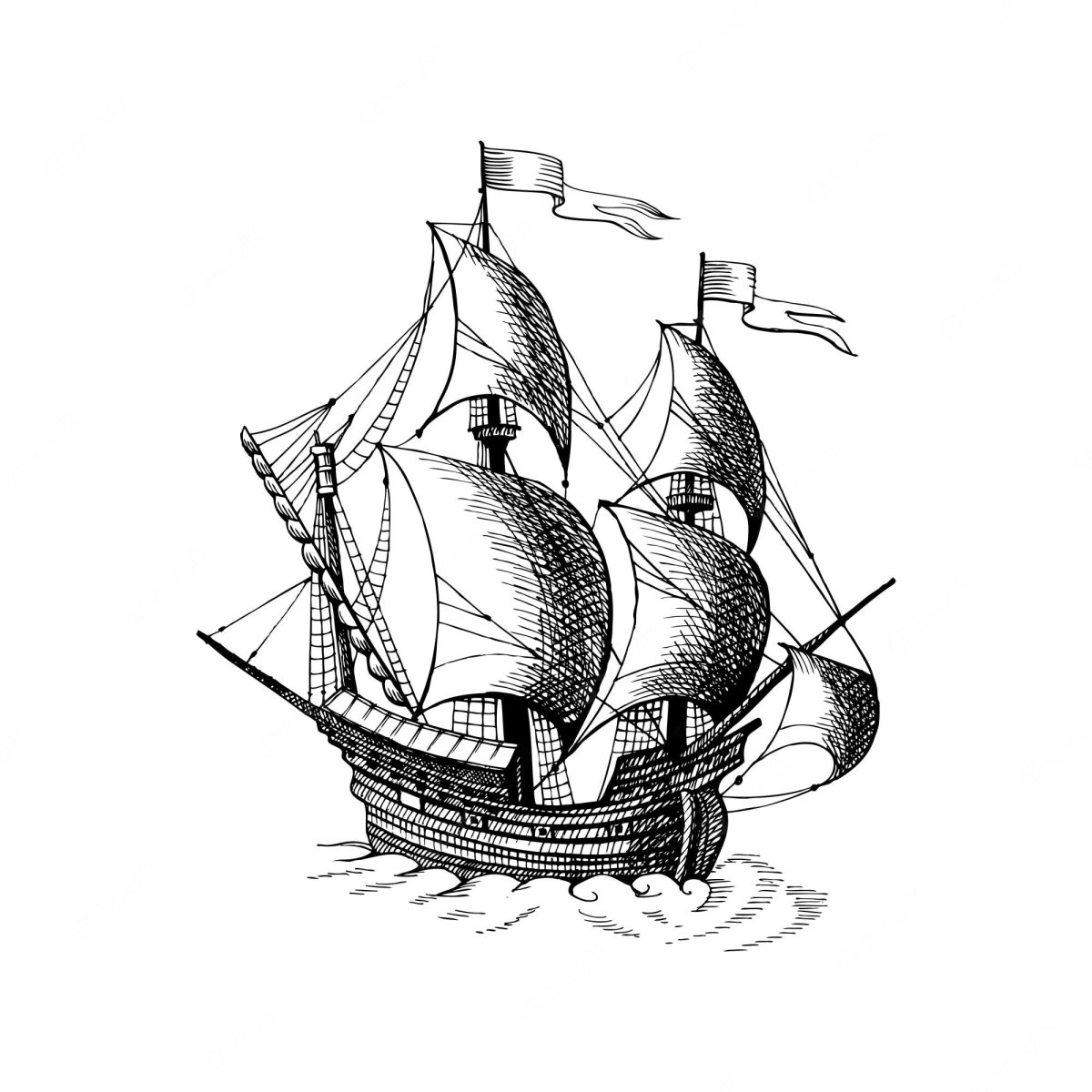 Каравелла рисунок цветной