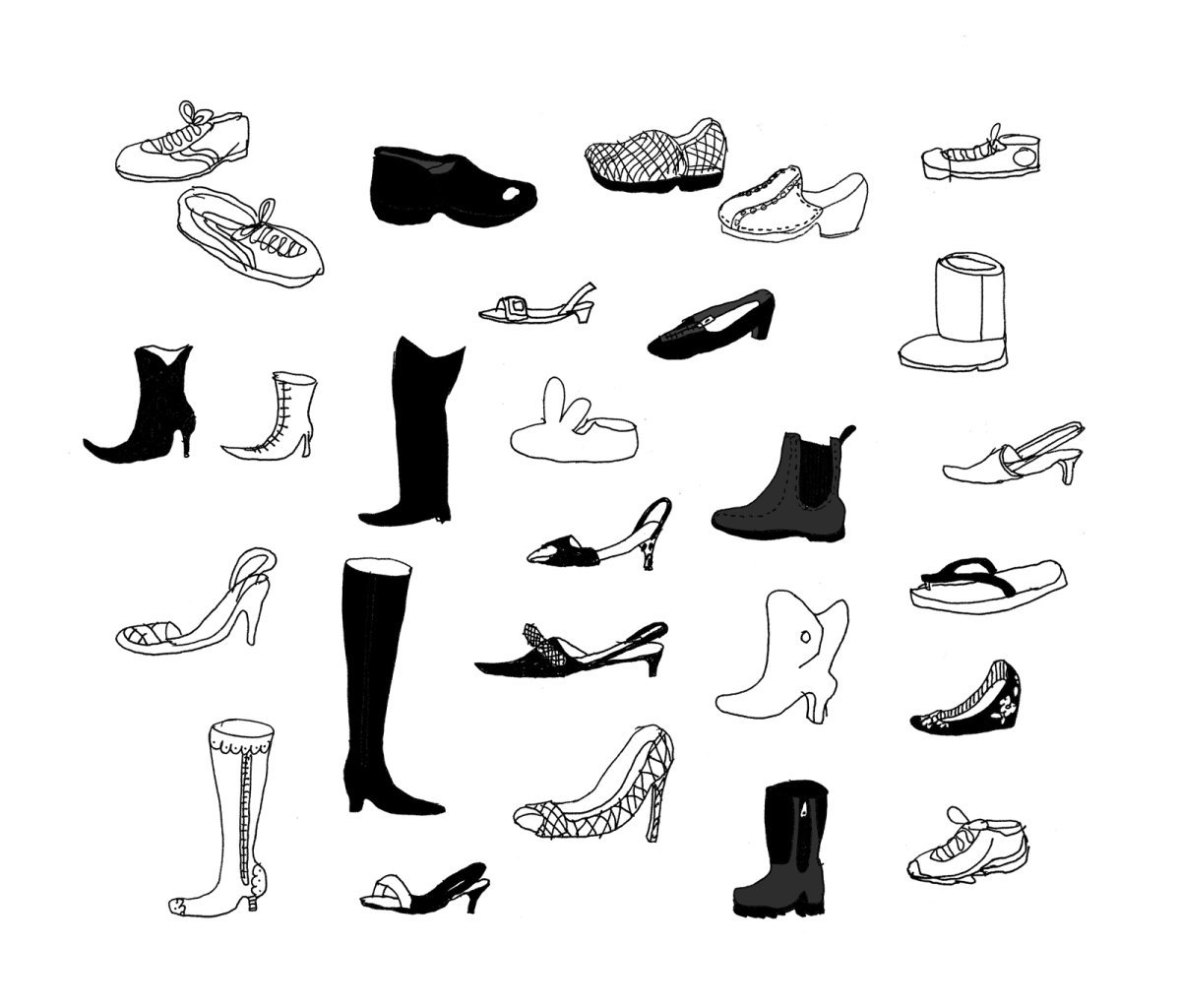 Разная обувь рисунок