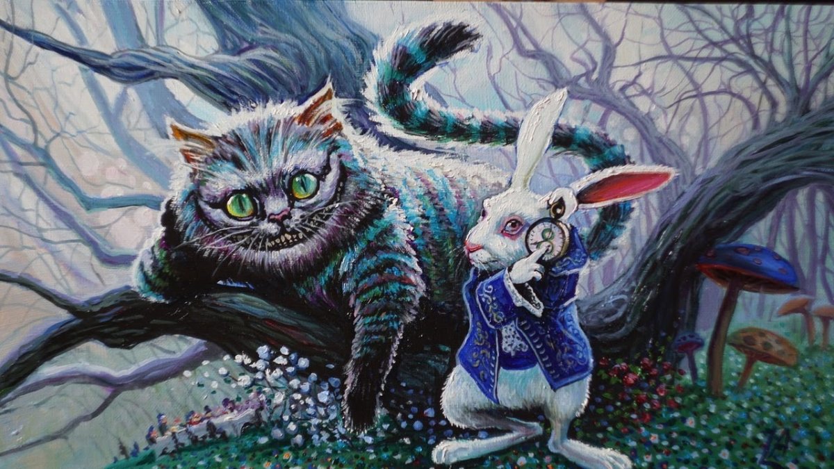 Кошка собака и кролик рисунок