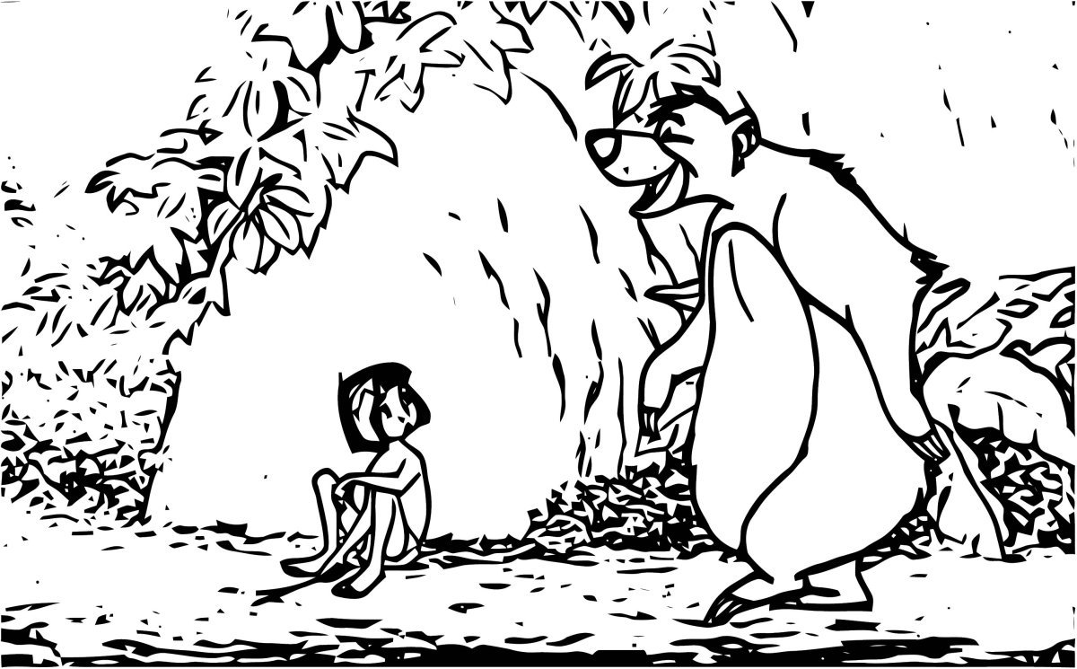 Раскраска Акелла из Маугли