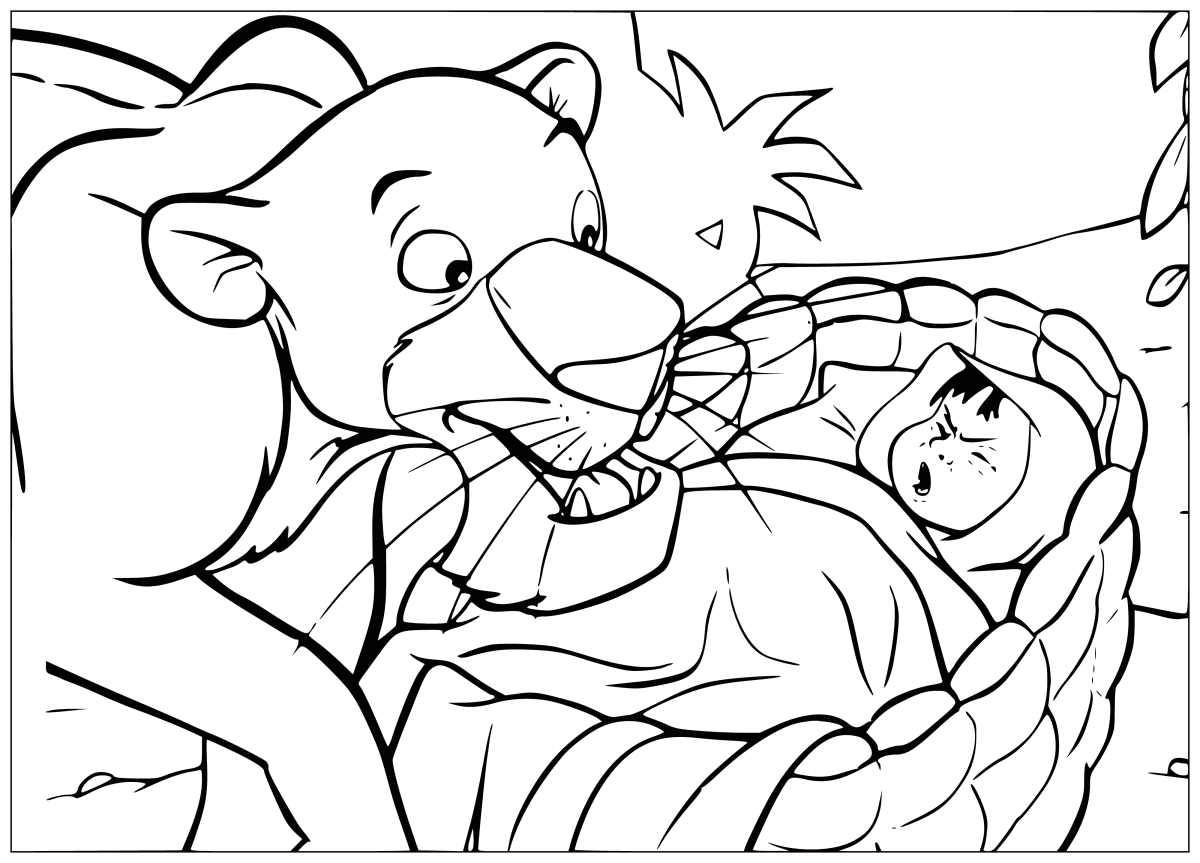 Маугли книга джунглей раскраска