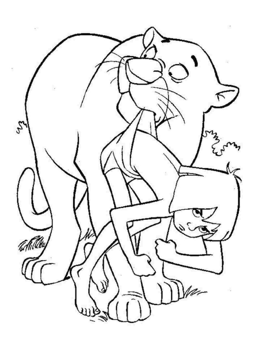 Киплинг Маугли раскраска