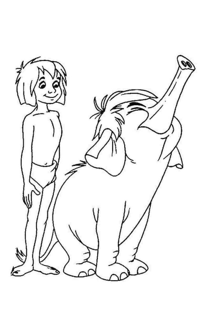 Маугли раскраска маленький