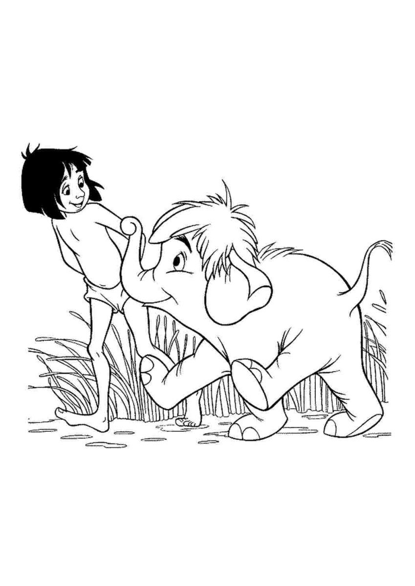 Раскраска Киплинга Маугли