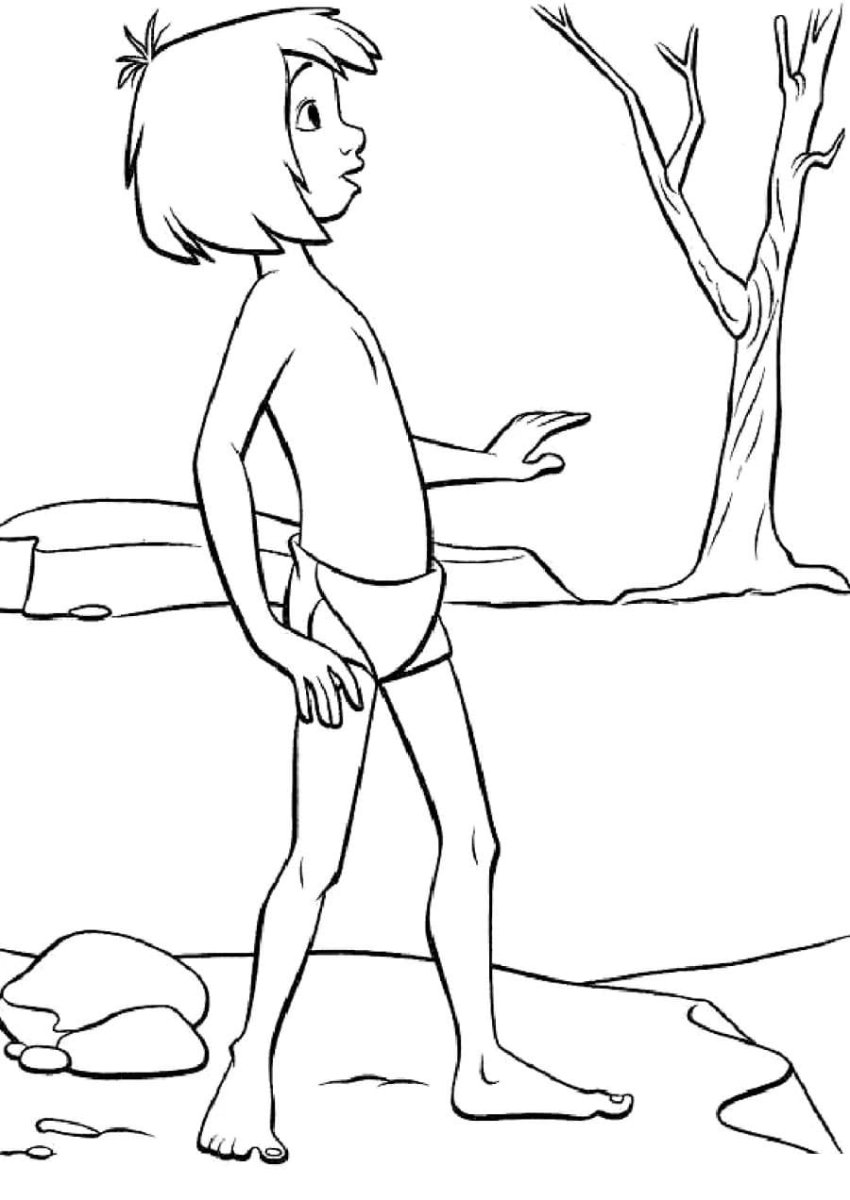 Маугли раскраска