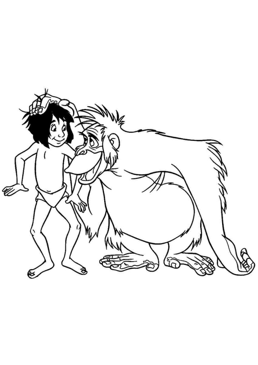 Киплинг Маугли раскраска