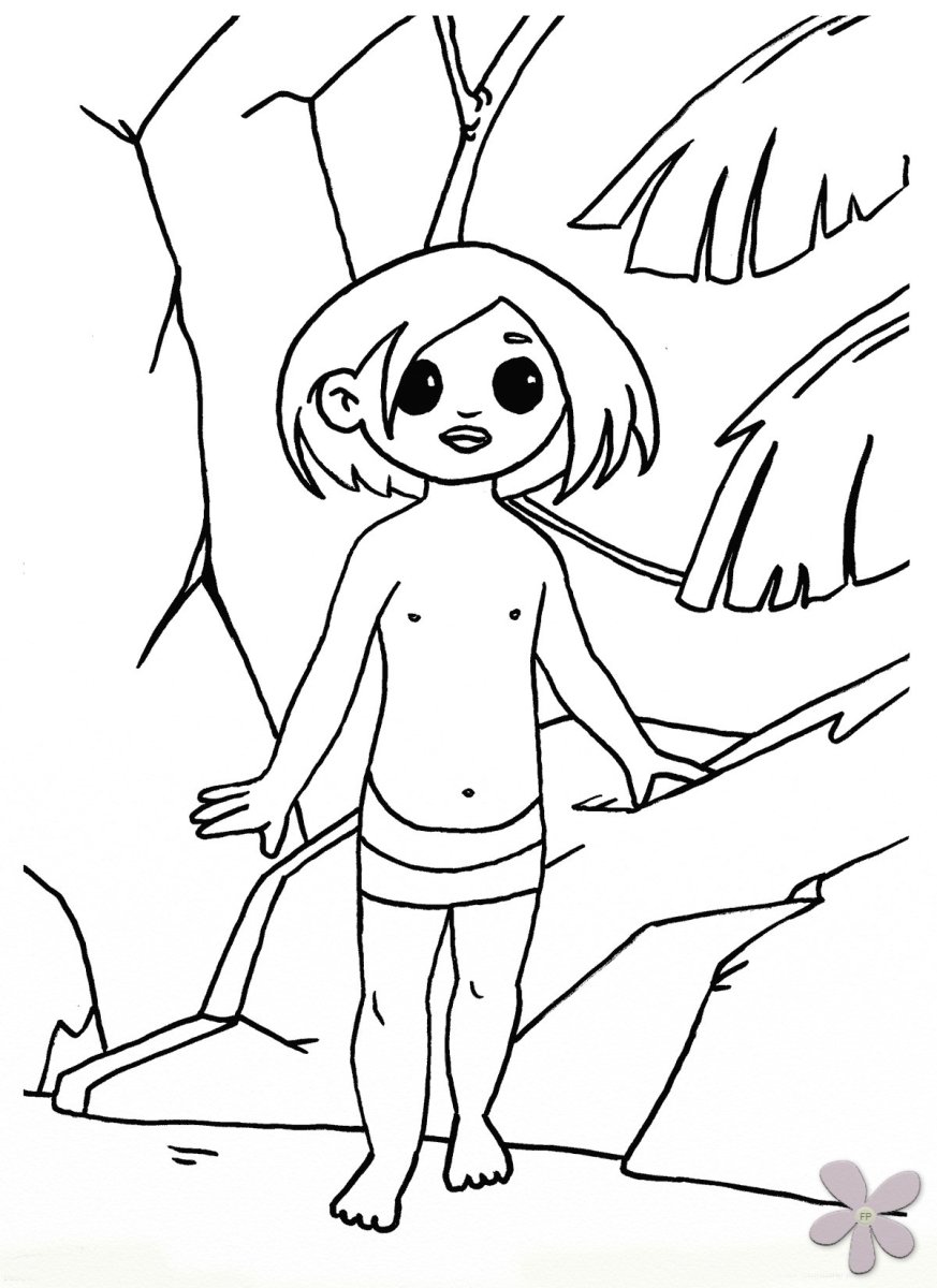 Киплинг Маугли раскраска