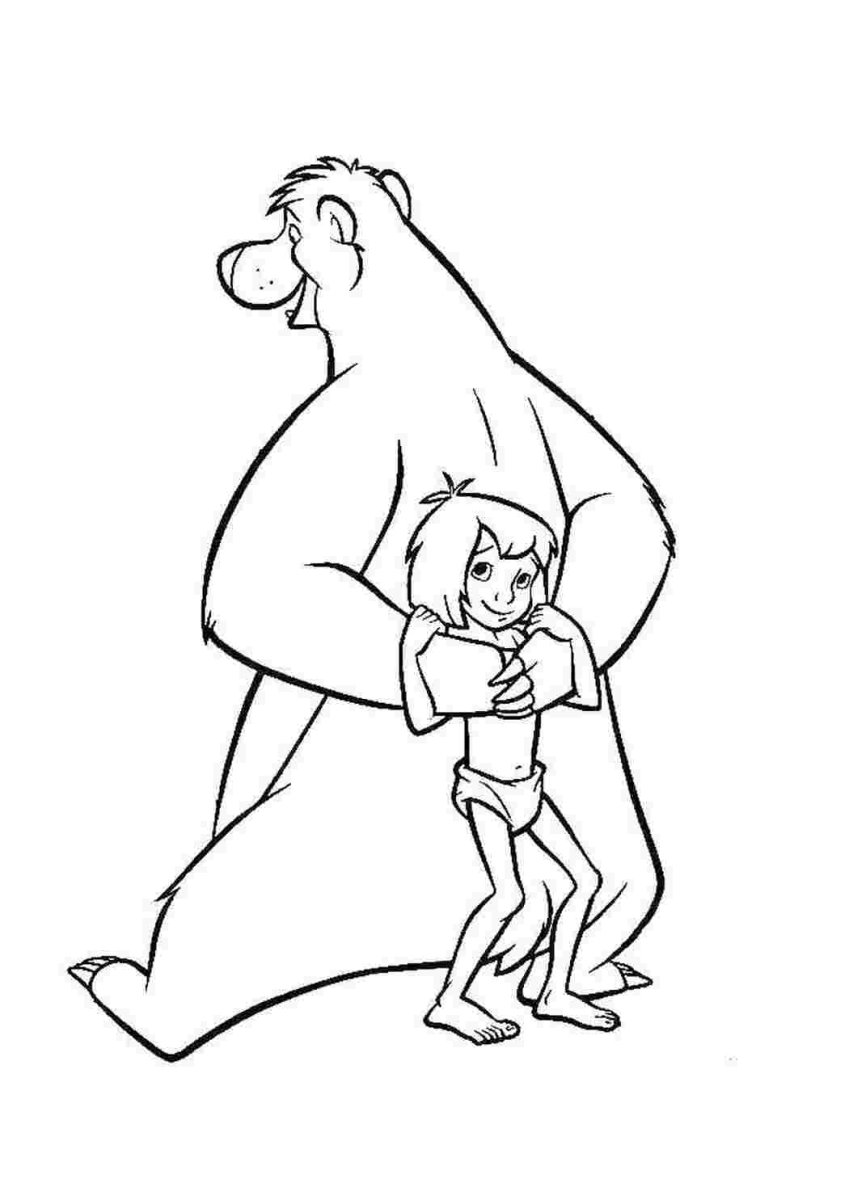 Книга джунглей балу раскраска