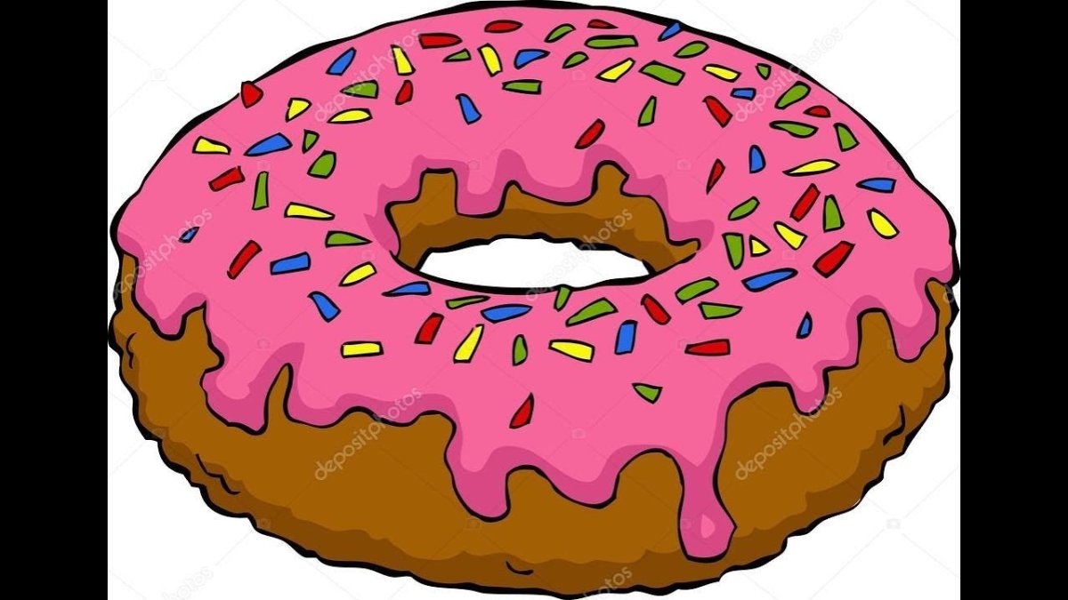 Пончик рисунок для детей на белом фоне