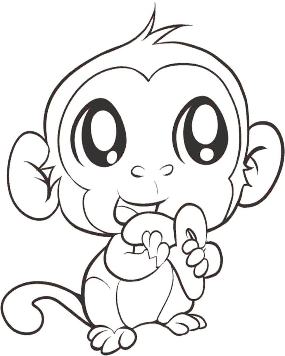 Обезьянка раскраска