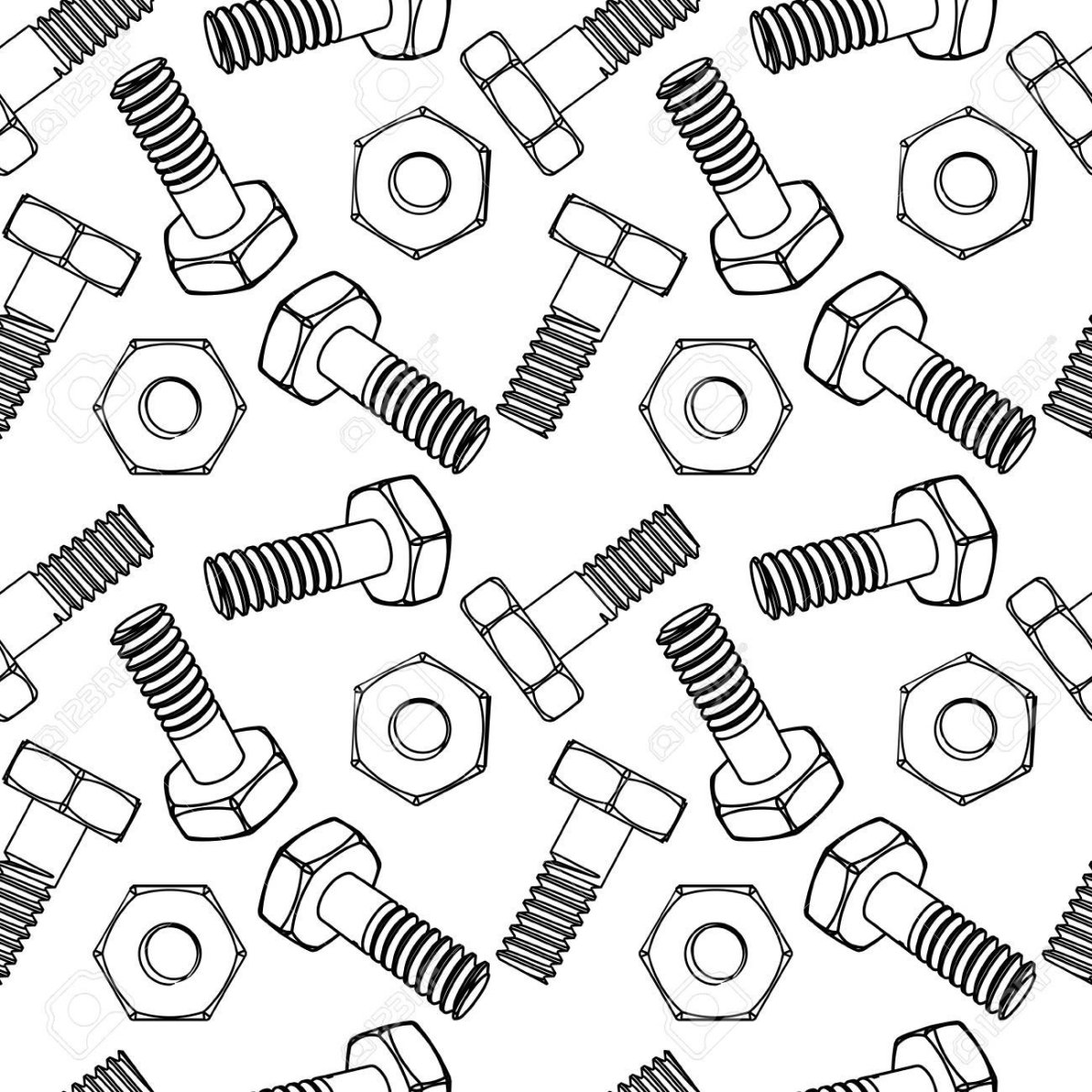 Гайки и шурупы вектор