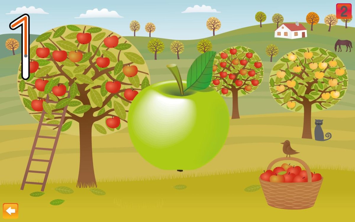 Сад с фруктовыми деревьями для детей