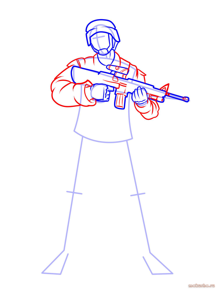 Раскраска военные солдаты