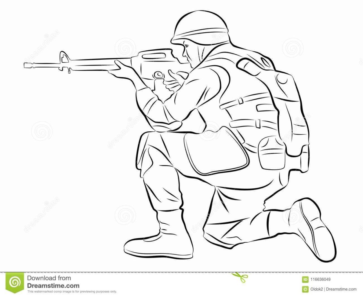 Нарисовать спецназовца