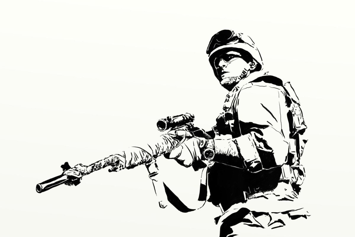 Нарисованная девушка со спины