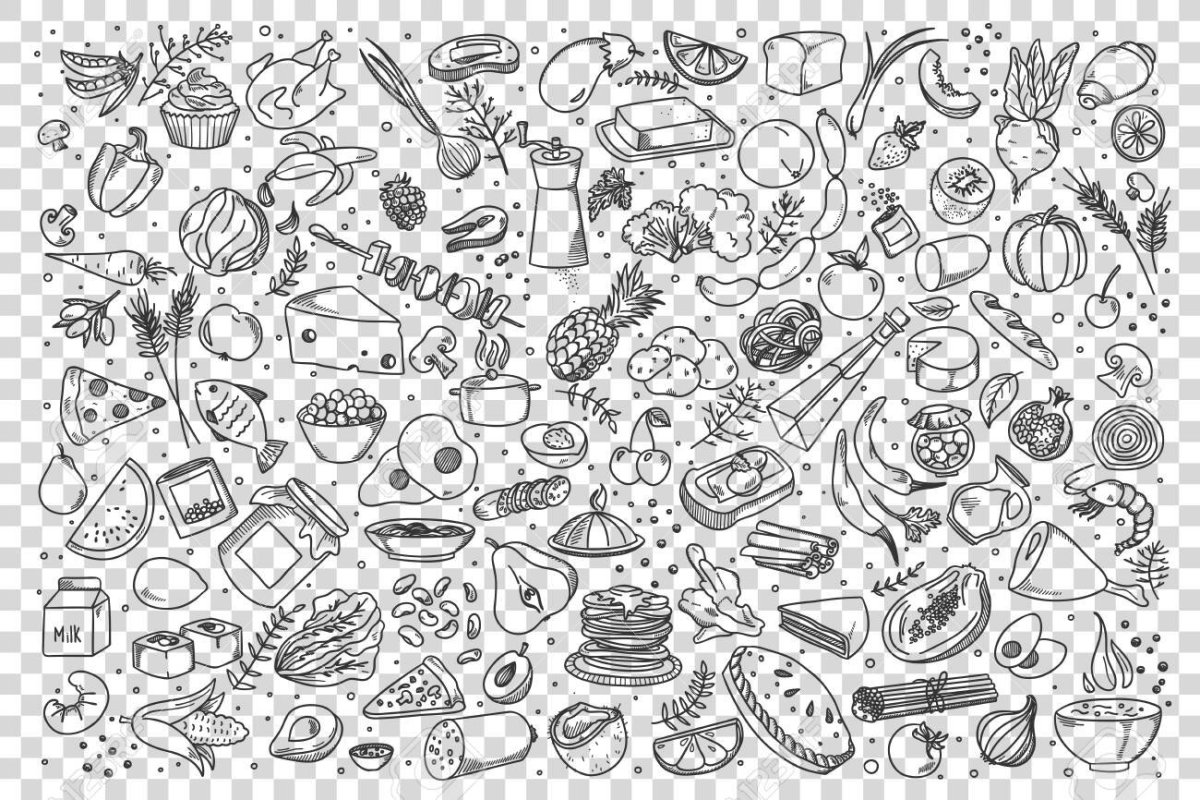 Дудл арт еда