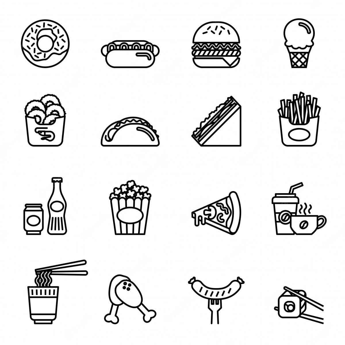 Еда фаст фуд иконка