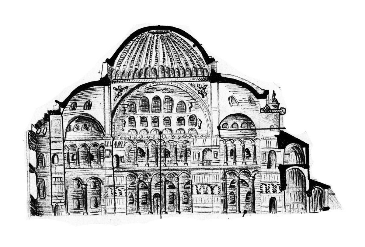 Храм Святой Софии в Стамбуле рисунок
