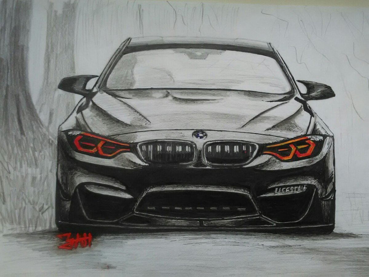 BMW m5 рисоваться