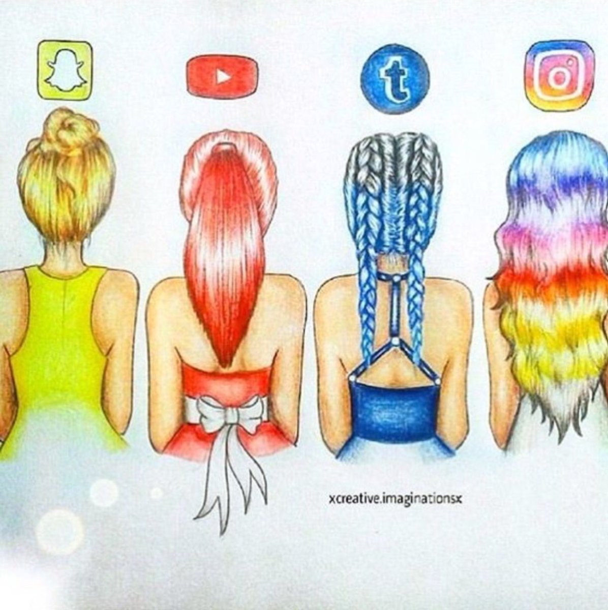 Рисунки для срисовки волосы легкие