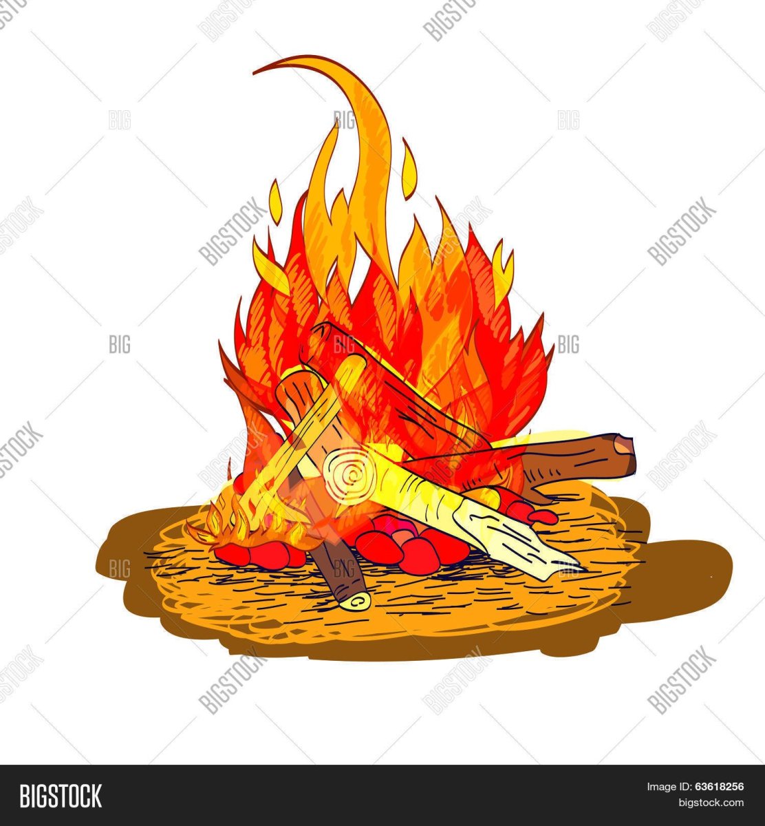 Картина походный костёр для детей