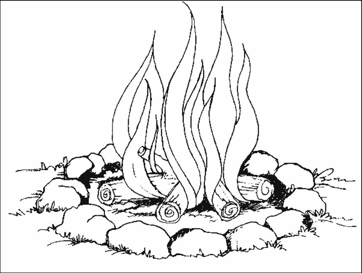 Горение костра рисунок