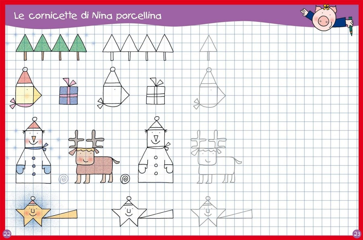 Новогоднее рисование по клеточкам для дошкольников