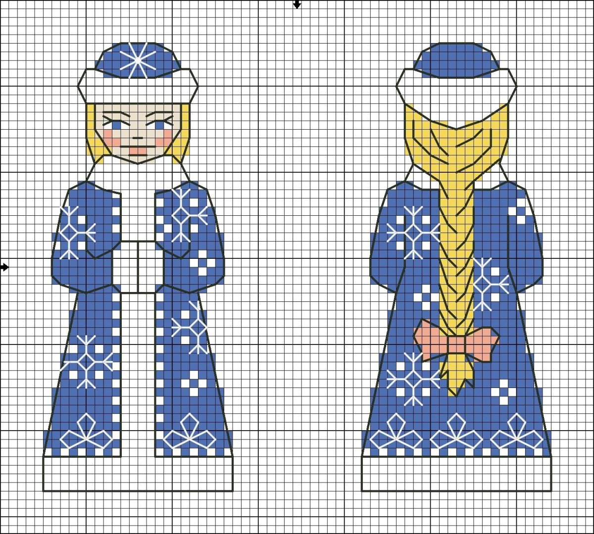 Вышить снегурочку крестиком