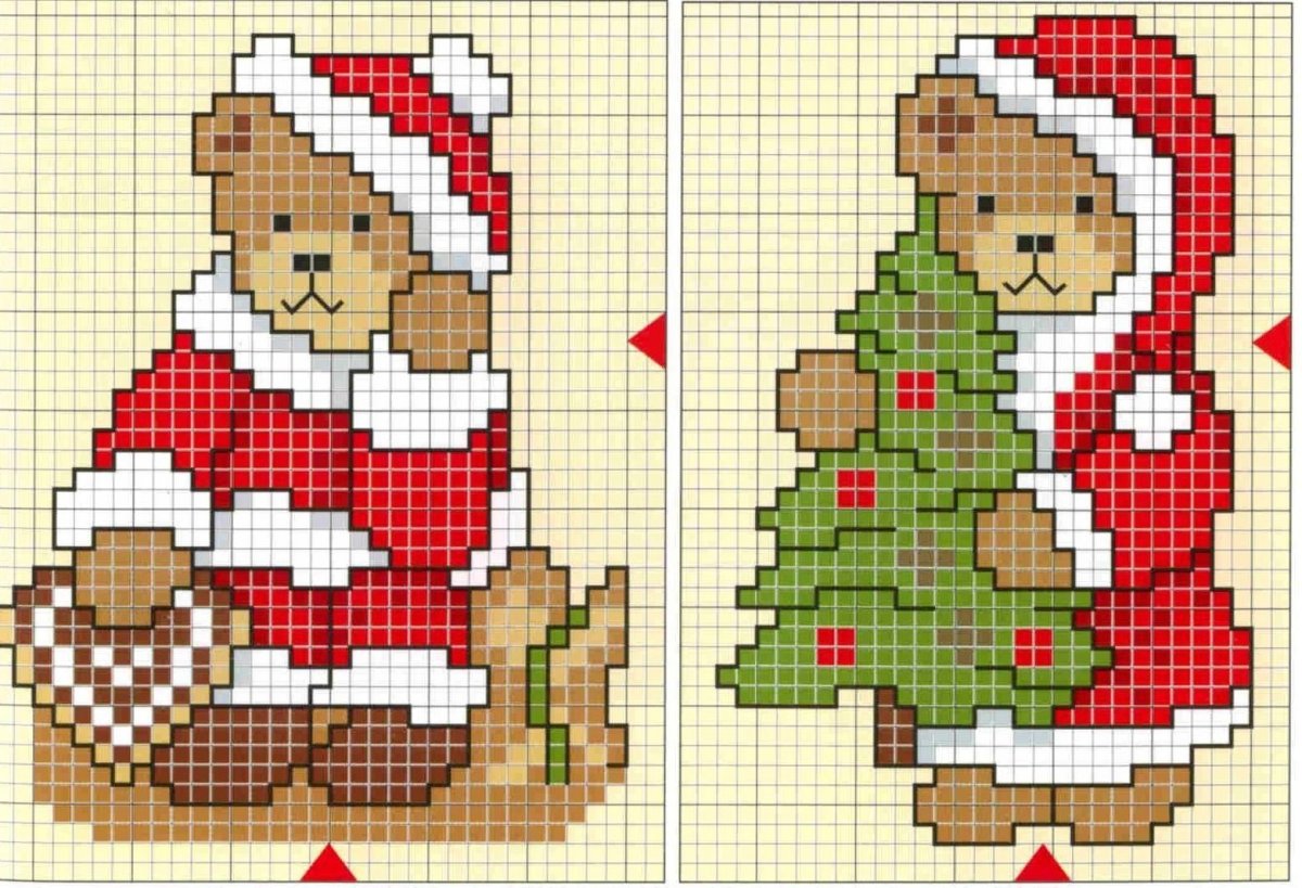 Схема для вышивания крестиком новый год